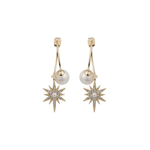 Star Spikes Gold Earrings