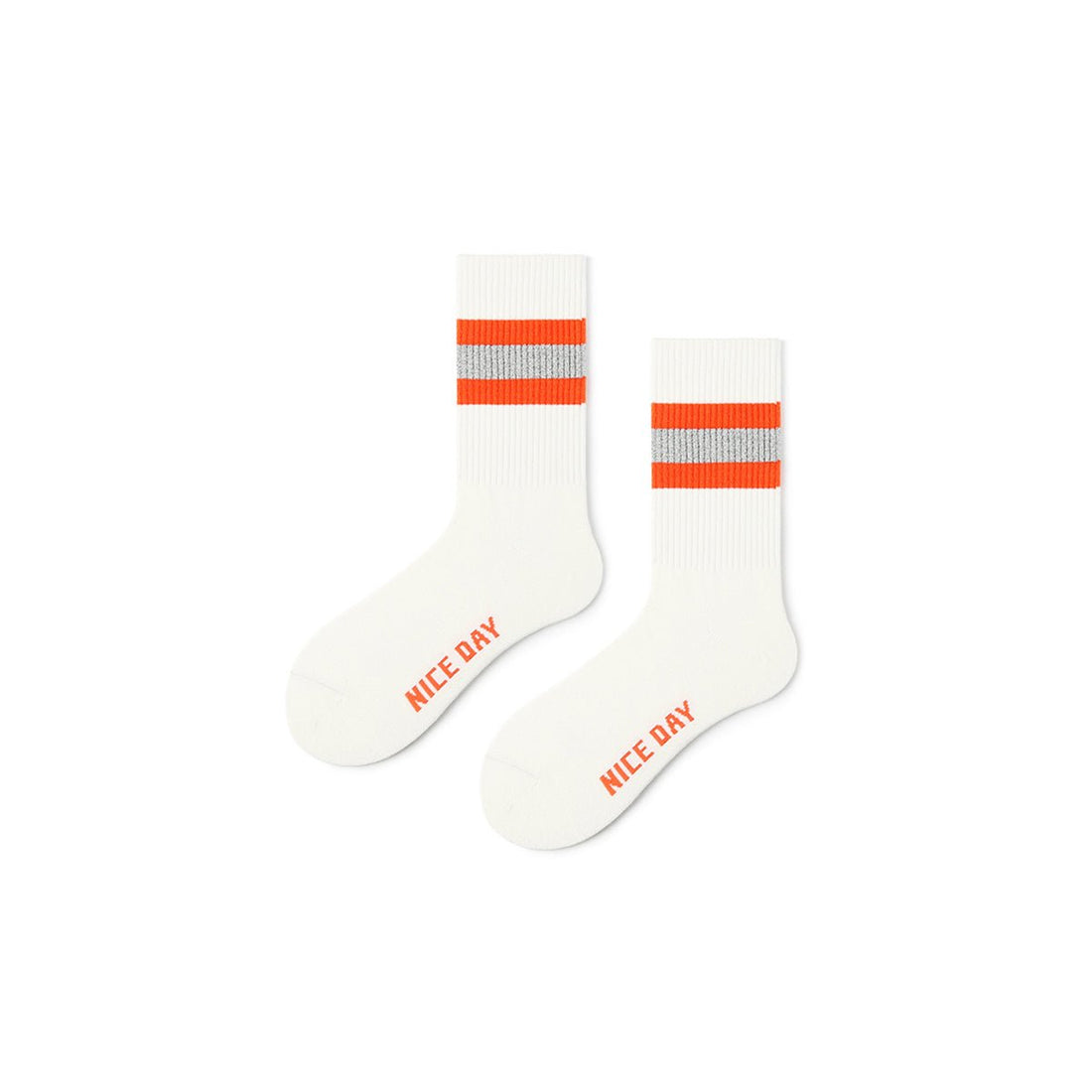 Starry Sky All-season Men Orange Sports Crew Socks - 0cm