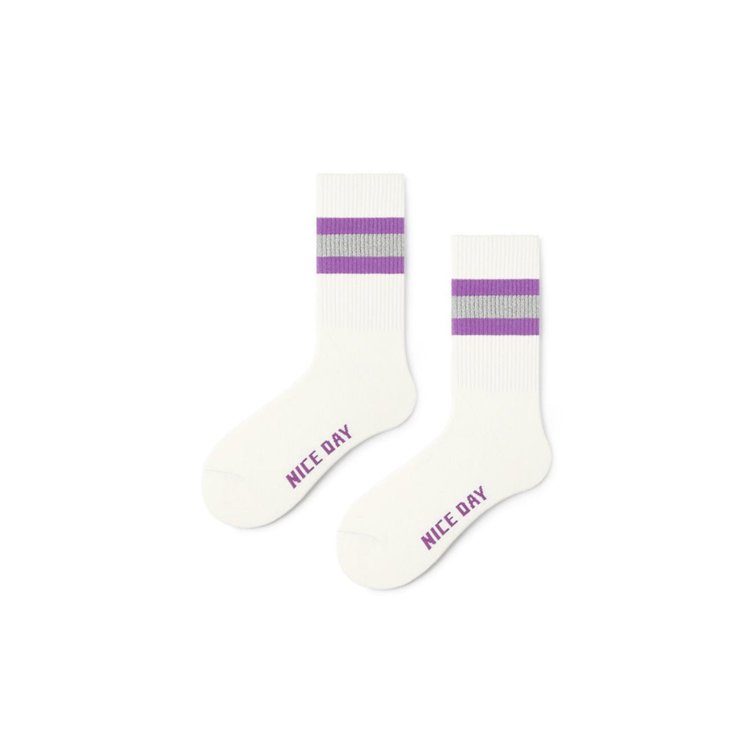 Starry Sky All-season Men Purple Sports Crew Socks - 0cm