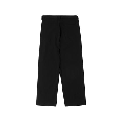 Straight Strap Wide Fit Black Tailored Pants - 0cm
