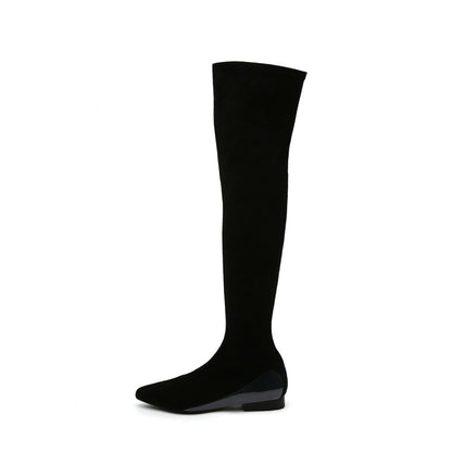 Straight Talker Black Knee-High Boots - 0cm