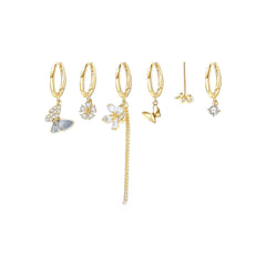 Strolling In The Garden Gold Earrings Set