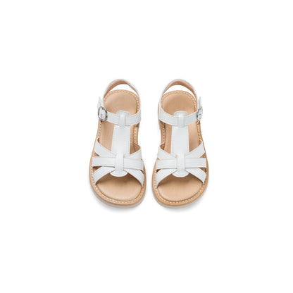Summer Sand Soft Sole Anti-slip Girl White Sandals - 0cm