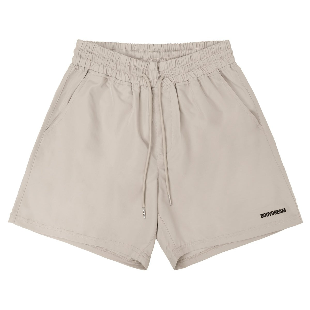 Summer Wave Wide Leg Lightweight Logo Embossed Khaki Shorts   0cm