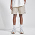 Summer Wave Wide Leg Lightweight Logo Embossed Khaki Shorts - 0cm