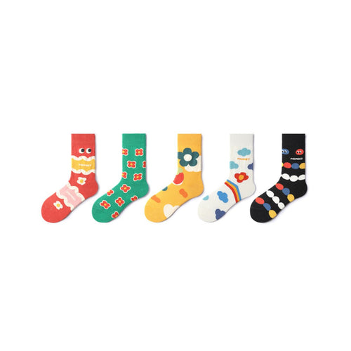 Sunny Garden All season Women 5pcs Crew Socks Set   0cm