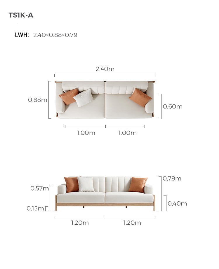 Sunrise Cream 3-seater Sofa With 3 Cushions Set - 0cm