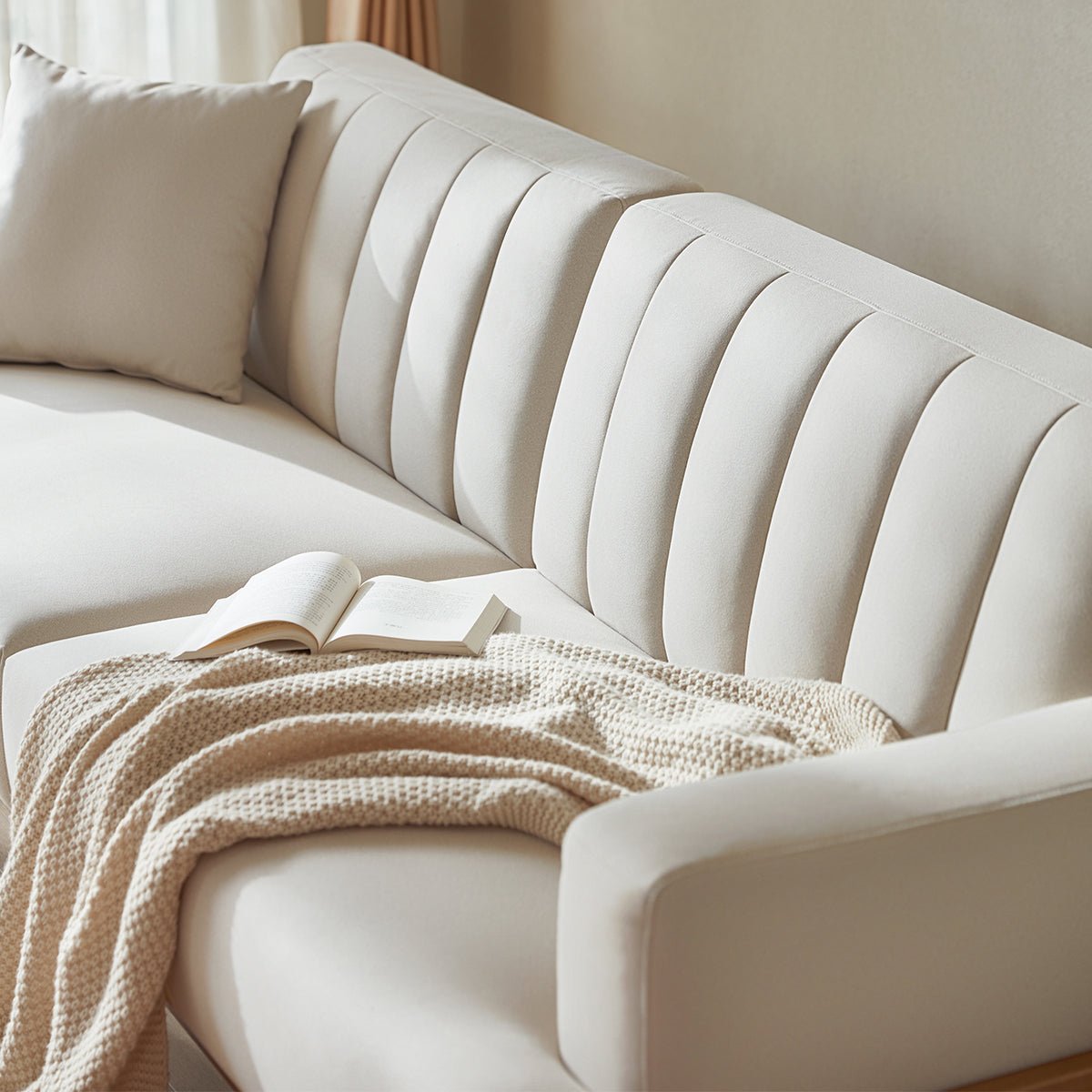 Sunrise Cream 3-seater Sofa With 3 Cushions Set - 0cm
