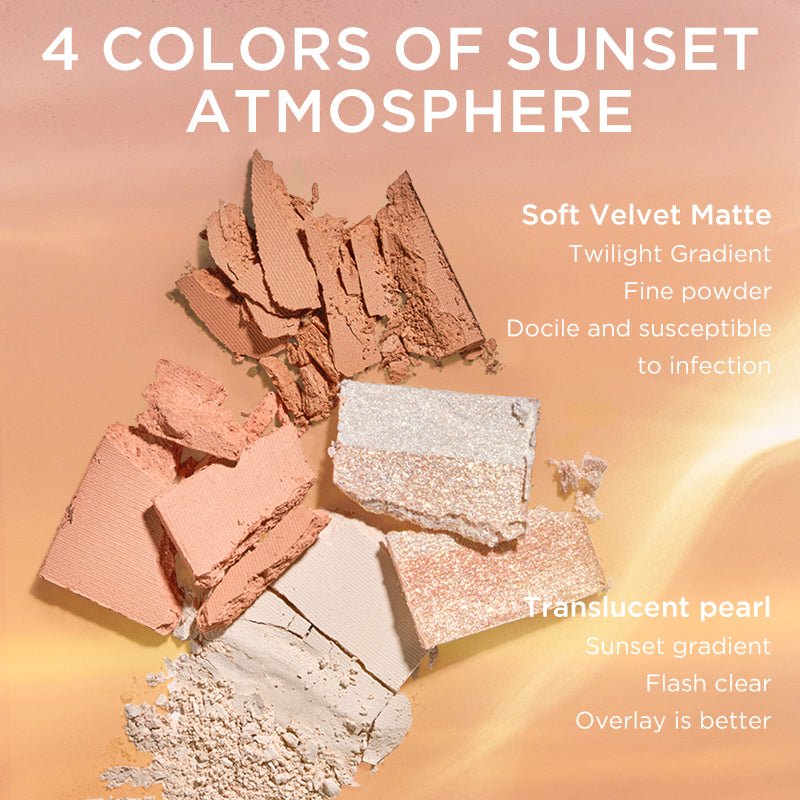 Sunset 4 shade Eyeshadow Palette #01 Orange   0cm