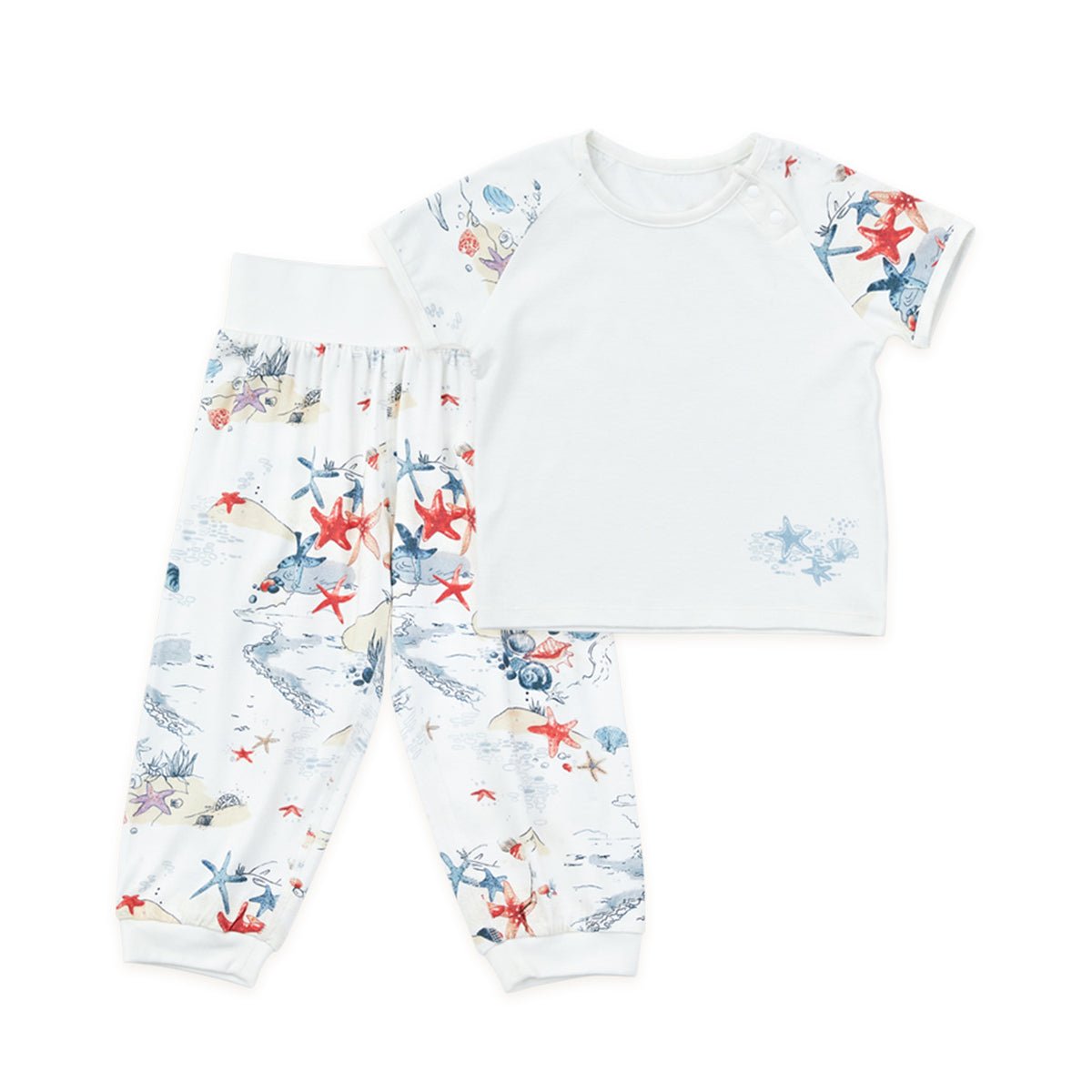 Sunset Tide Short Sleeve Kids White Pyjama Set   0cm