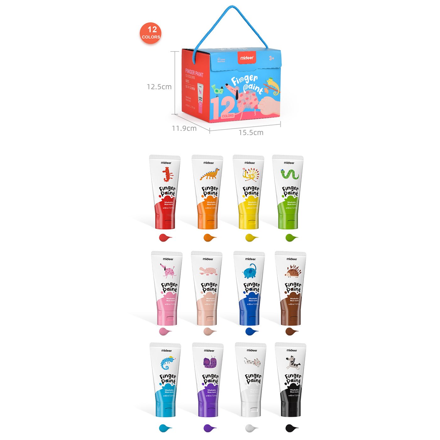 Super Washable Finger Paint 12 Colors   0cm