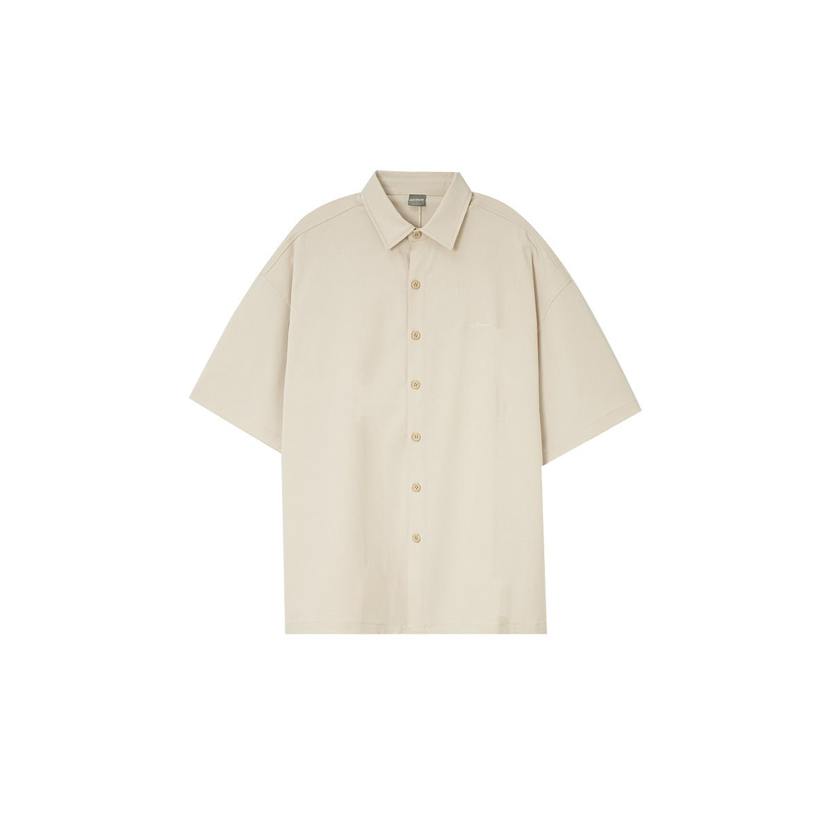 Sweet Day Unisex Loose-fit Short-sleeve Beige Shirt - 0cm