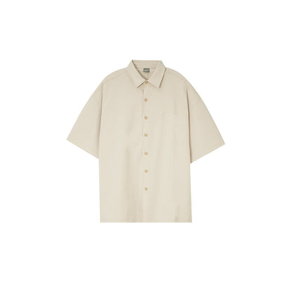 Sweet Day Unisex Loose-fit Short-sleeve Beige Shirt - 0cm