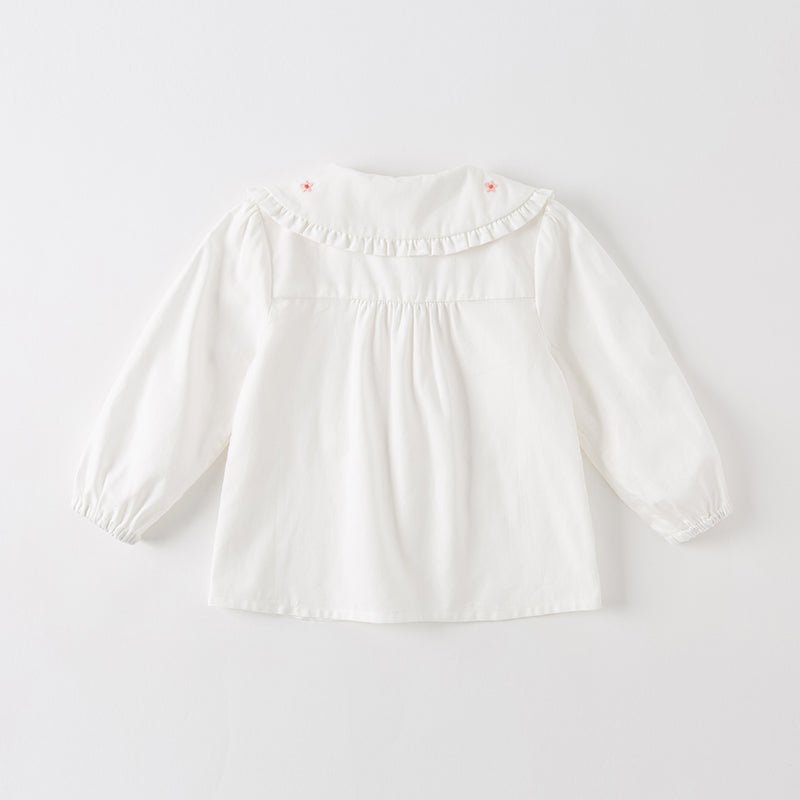 Sweet Strawberry Girl Peter Pan Collar White Shirt   0cm