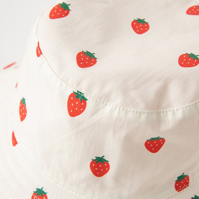 Sweet Strawberry Reversible Girl Pink Summer Bucket Hat   0cm