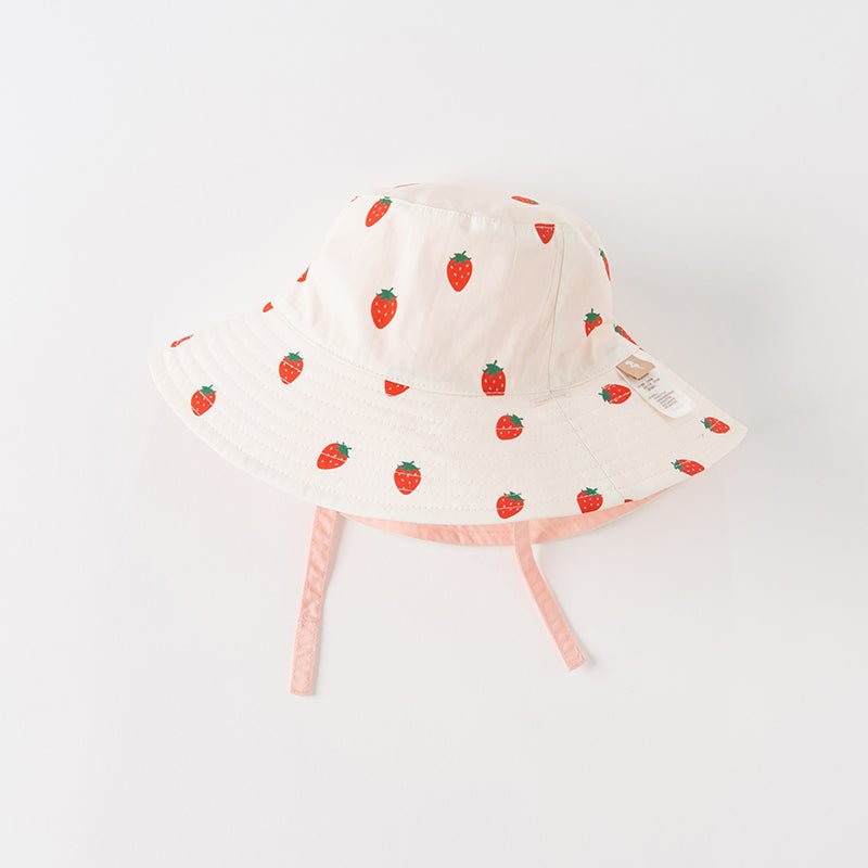 Sweet Strawberry Reversible Girl Pink Summer Bucket Hat   0cm