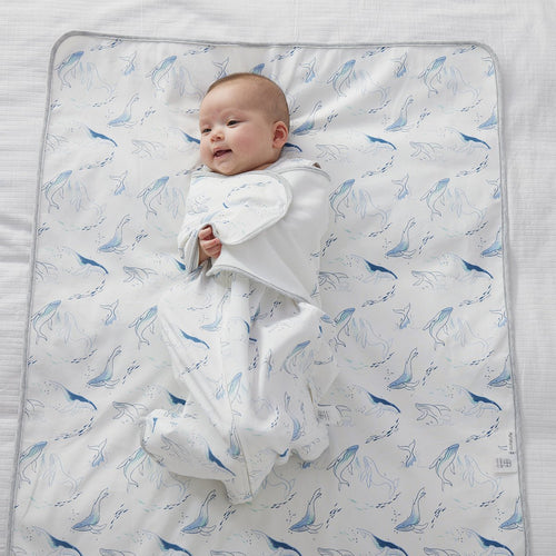 Swimming Whale Waterproof Baby White Changing Mat   0cm