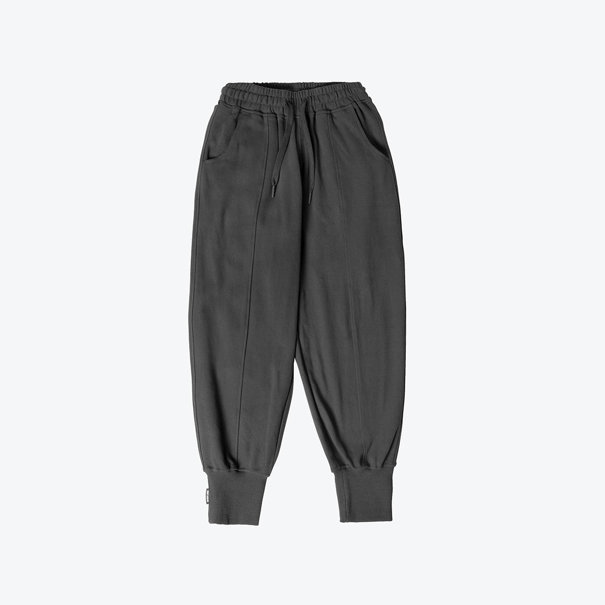 Symmetry Relaxed Fit Raised-seam Charcoal Sweatpants - 0cm