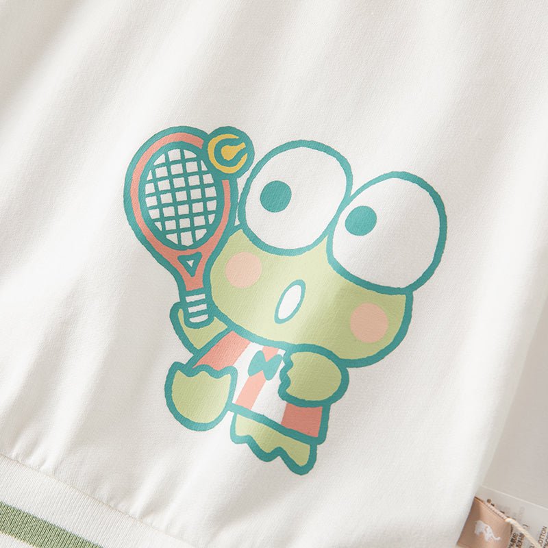 Tennis Froggy Contrast Color Boy Two piece Green Sweater & Pants Set   0cm
