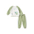 Tennis Froggy Contrast Color Boy Two-piece Green Sweater & Pants Set - 0cm