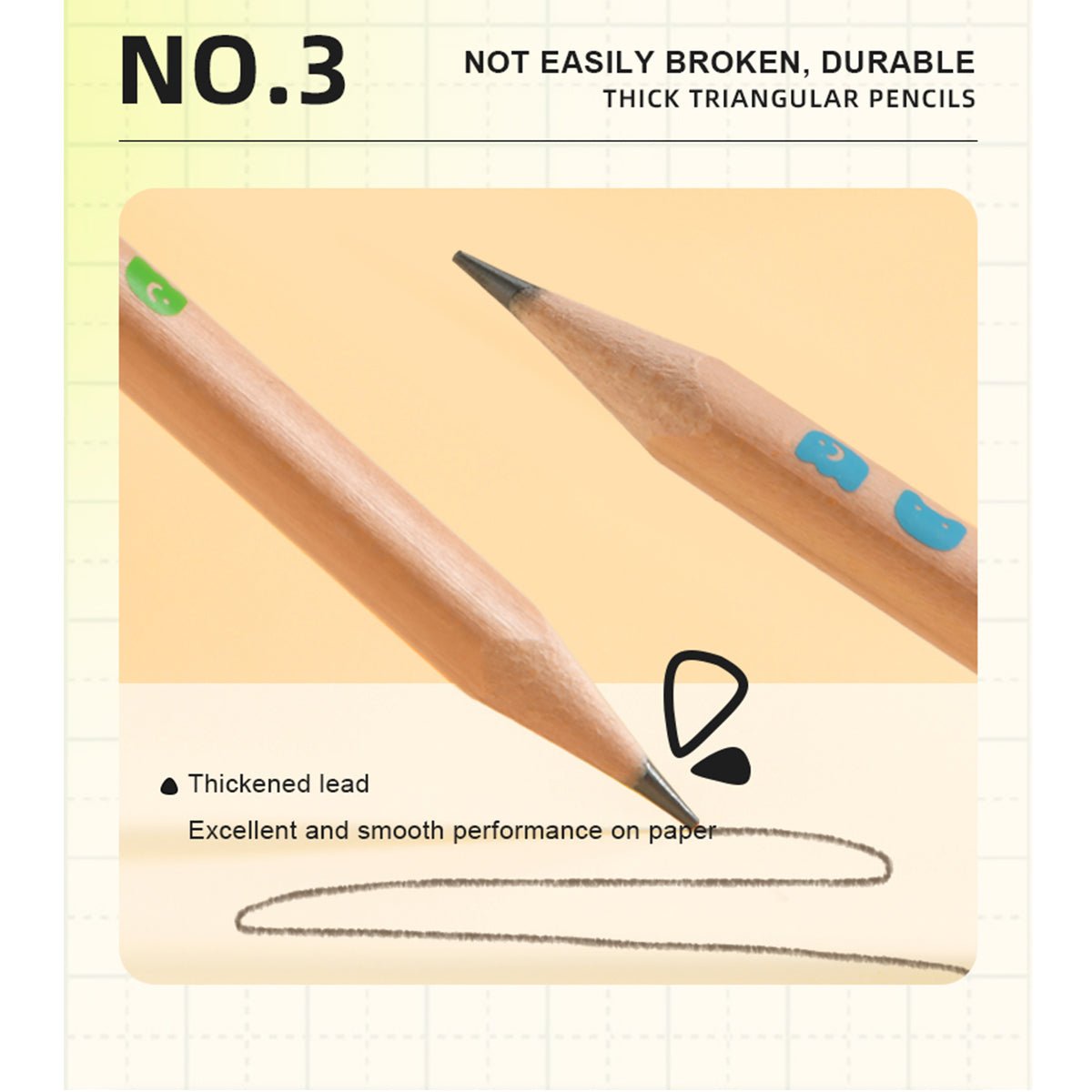 Thick Triangular Pencils - 2B 6pcs - 0cm