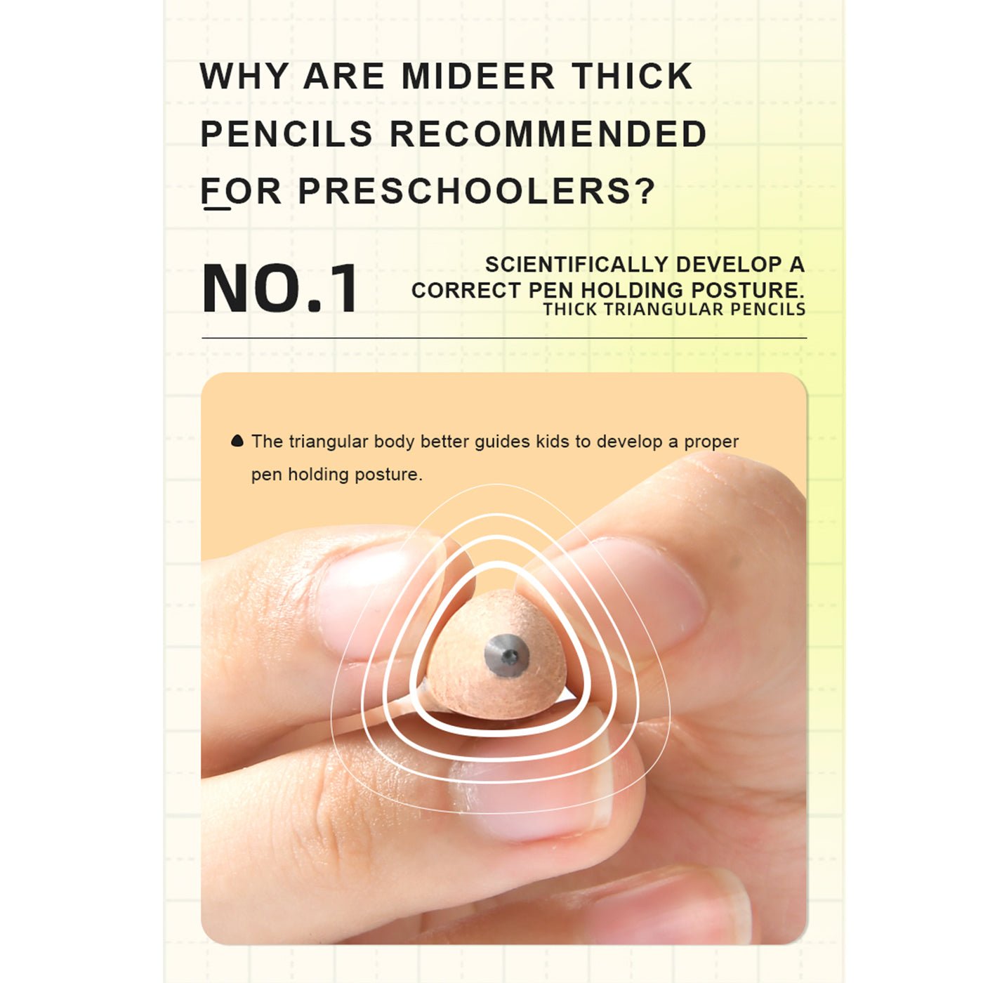 Thick Triangular Pencils - 2B 6pcs - 0cm