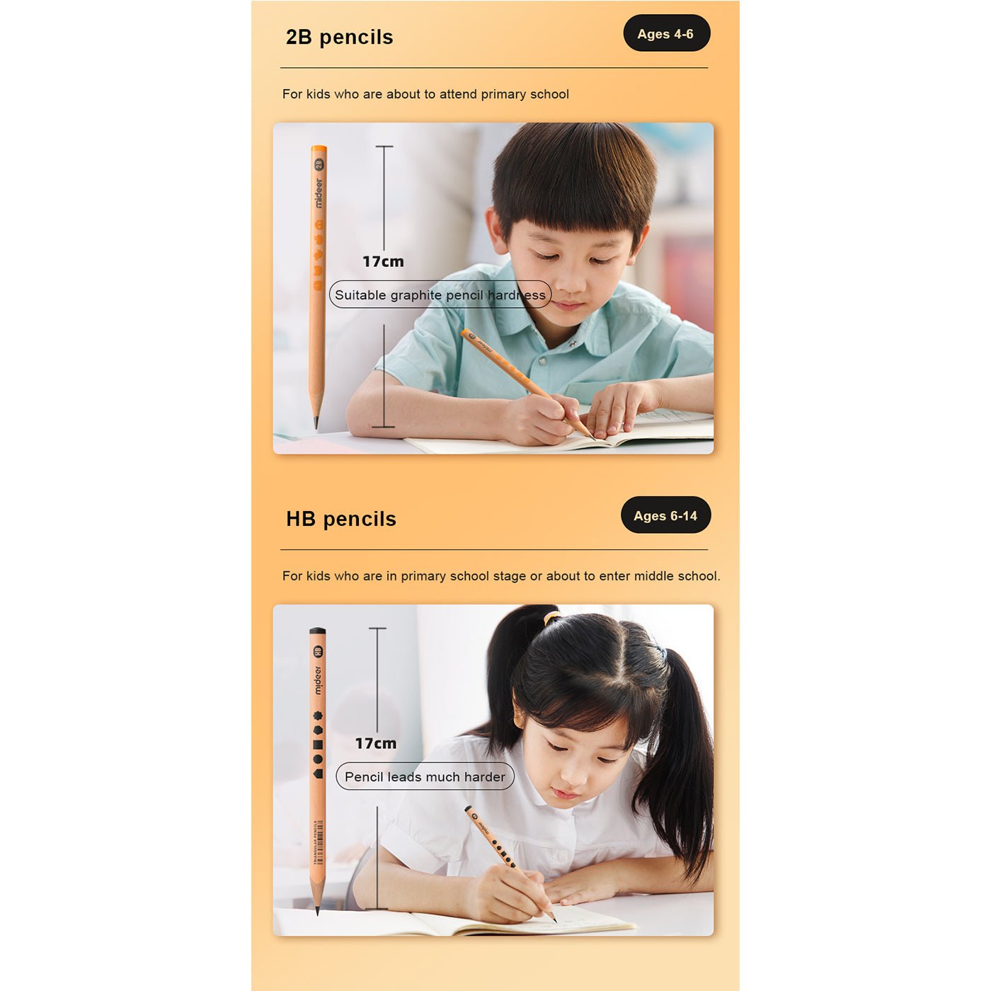 Thick Triangular Pencils   2B 6pcs   0cm