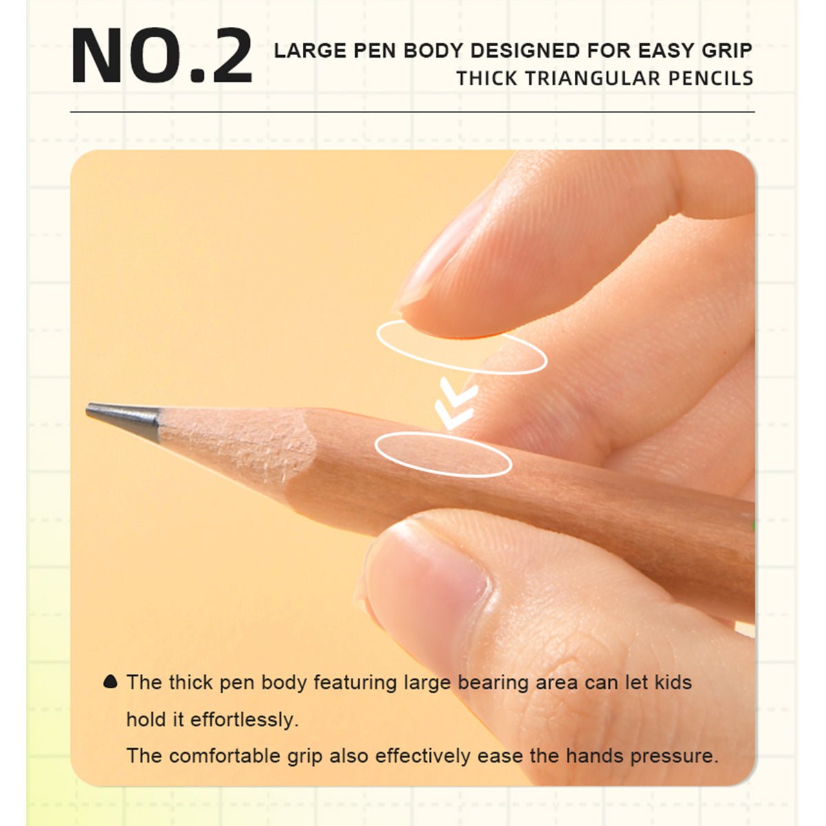 Thick Triangular Pencils - 2B 6pcs - 0cm