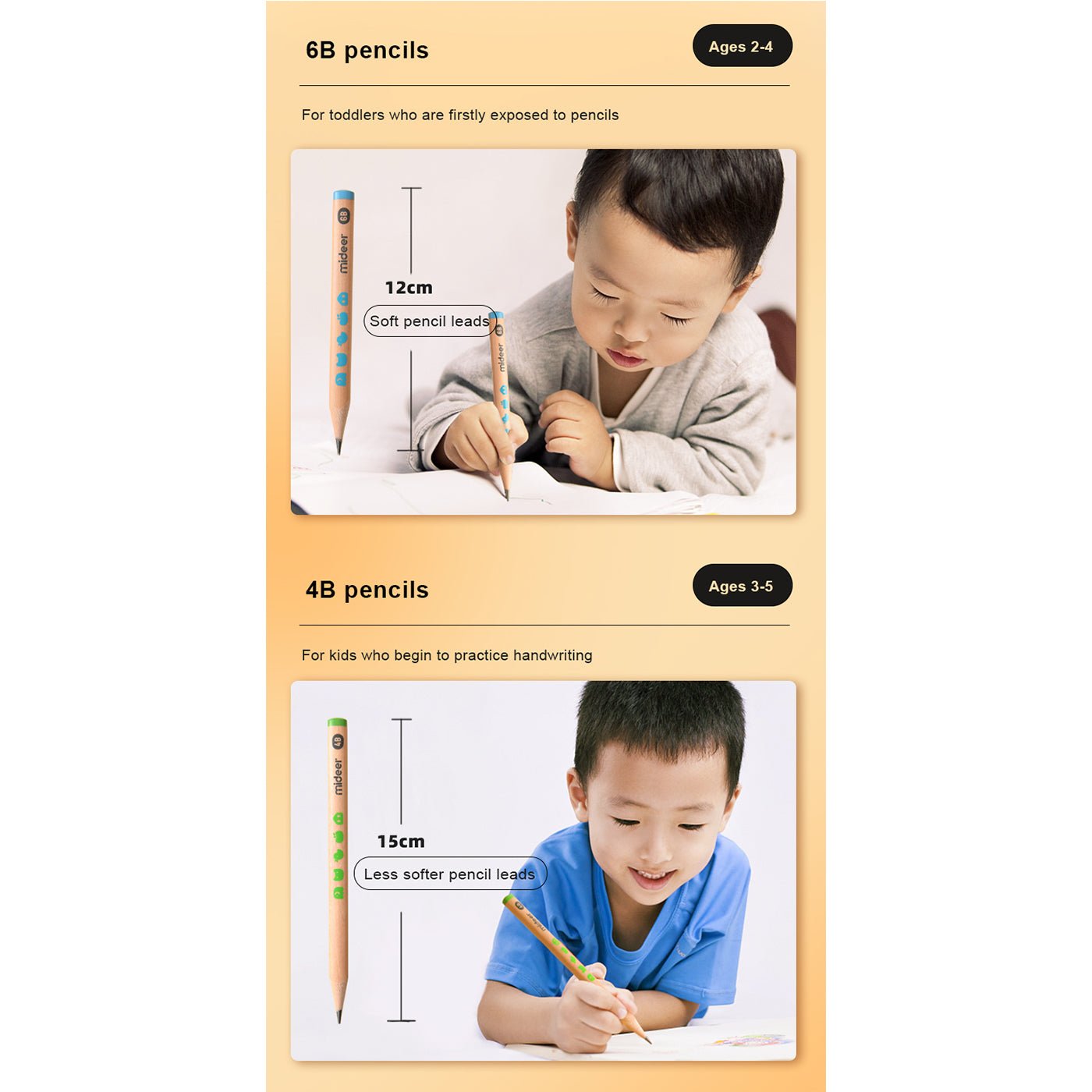 Thick Triangular Pencils   4B 6pcs   0cm