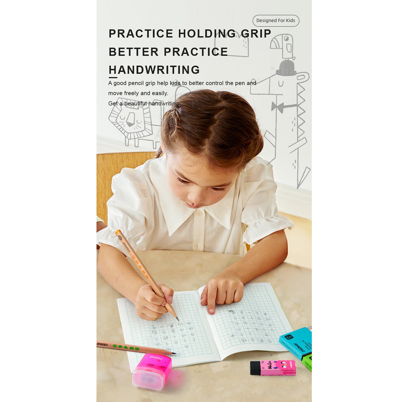 Thick Triangular Pencils - 4B 6pcs - 0cm