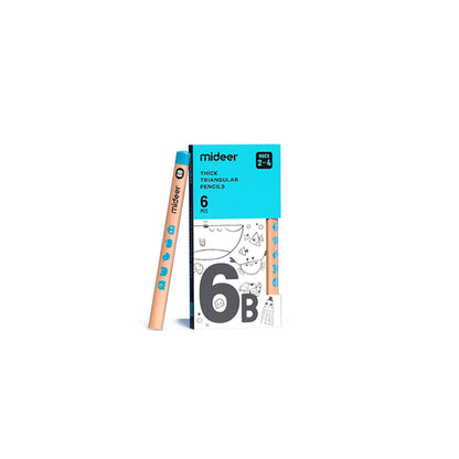 Thick Triangular Pencils - 6B 6pcs - 0cm