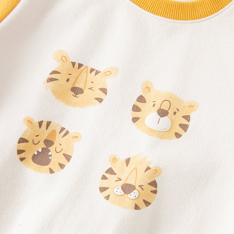 Tiger Emotion Two piece Boy Yellow Sweater & Pants Set   0cm