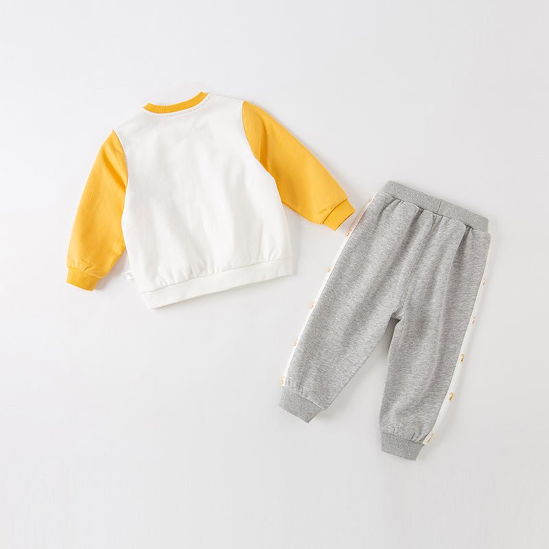 Tiger Emotion Two piece Boy Yellow Sweater & Pants Set   0cm