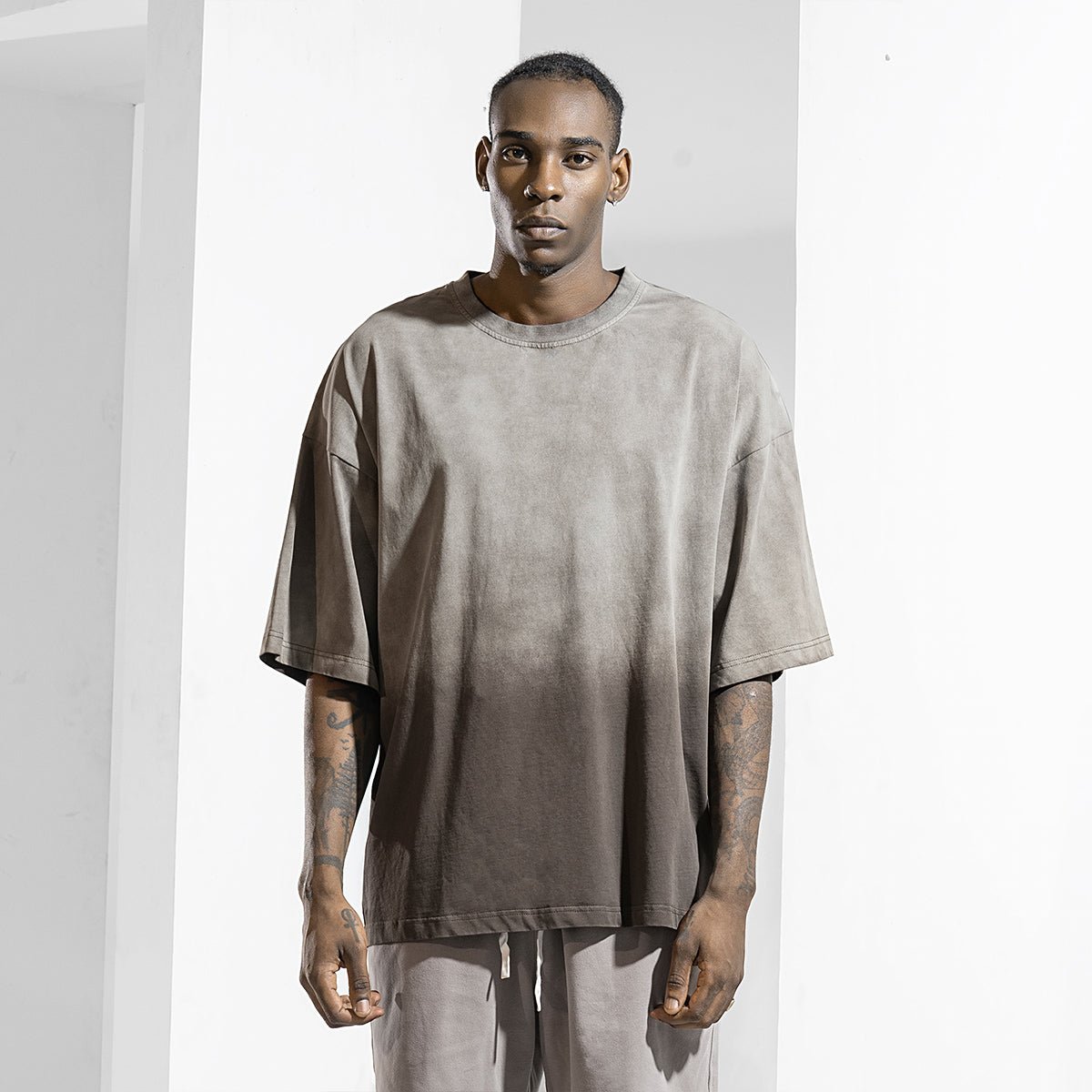 Times Drifter Distressed Effect Gradient Mocha Tee   0cm