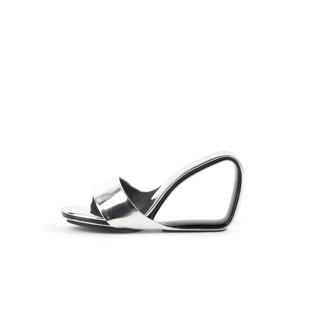 TIMO Hollow Heel Silver Mules - 0cm