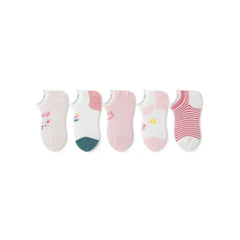 Tiny Bear Thin Mesh Breathable Girl 5pcs Ankle Socks Set