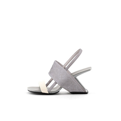 Token Square Toe Grey Sandals - 0cm