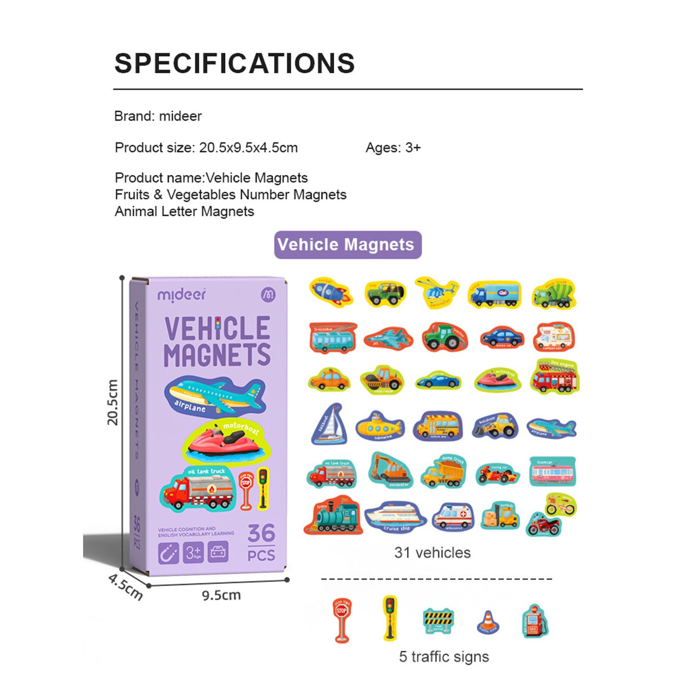 Transportation Magnets 36pcs   0cm
