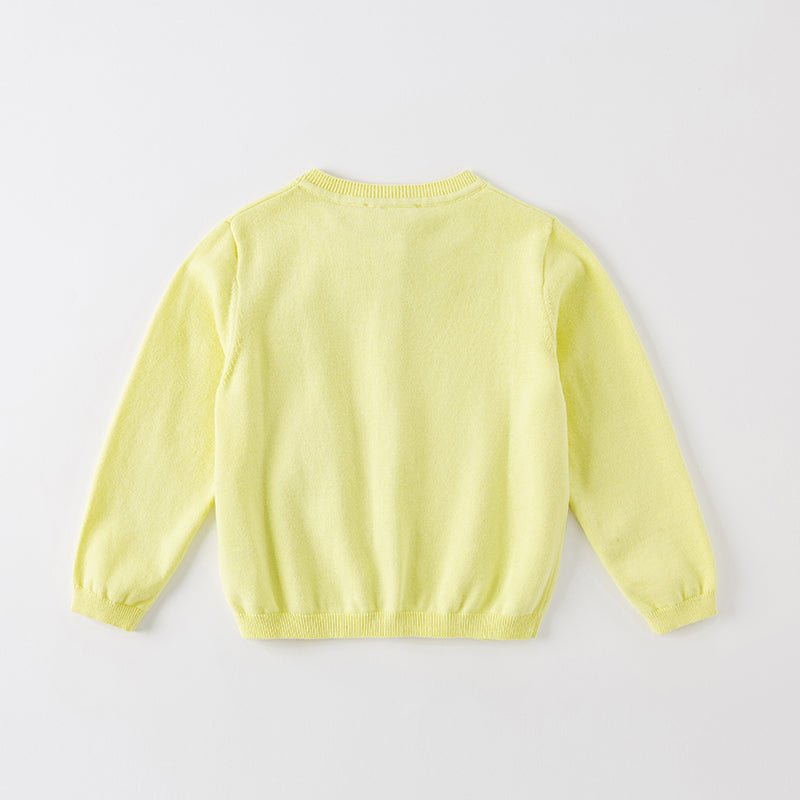 Tulle Flower Embroidery Girl Yellow Cardigan   0cm