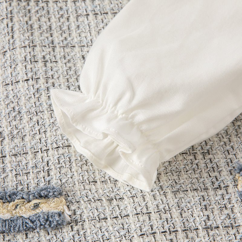 Tweed Panel Ruffled Fake Two-piece Girl Grey Dress - 0cm