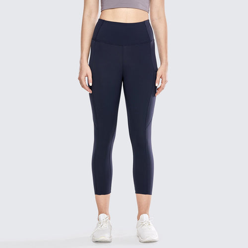 Ultra Comfort High Waist Navy Capris Workout Leggings   0cm