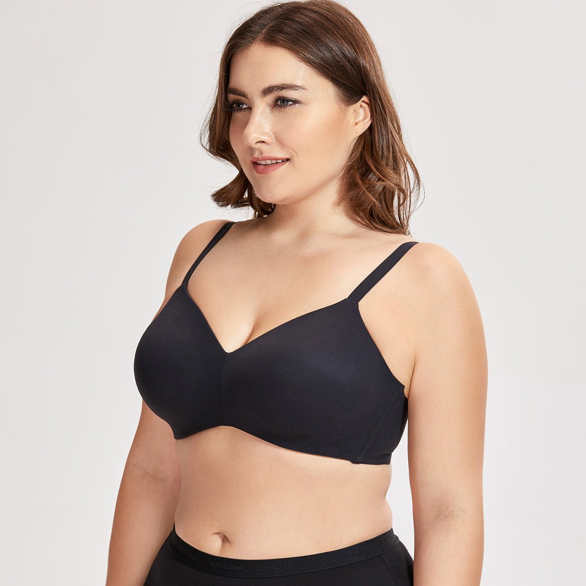 Ultra soft Wiress Light Support Black Bra   0cm