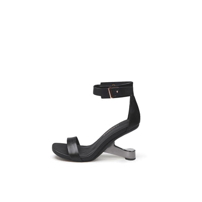 Unico Leather Black Sandals - 0cm