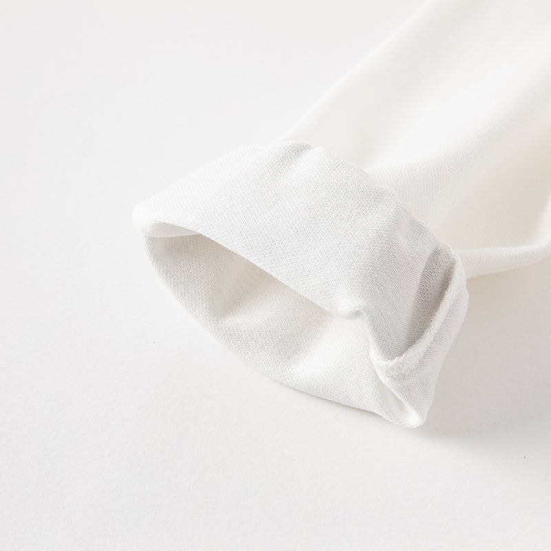 Unlimited 55 Contrast Striped Trim Boy Long Sleeve White Polo   0cm