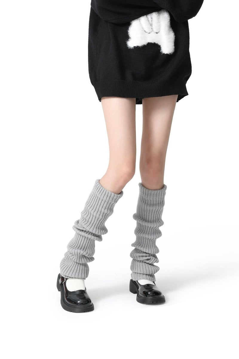 Urban Chic Women Grey Knitted Leg Warmers   0cm
