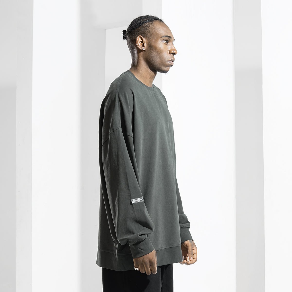 Vintage Essential Logo detail Charcoal Cotton Sweater   0cm