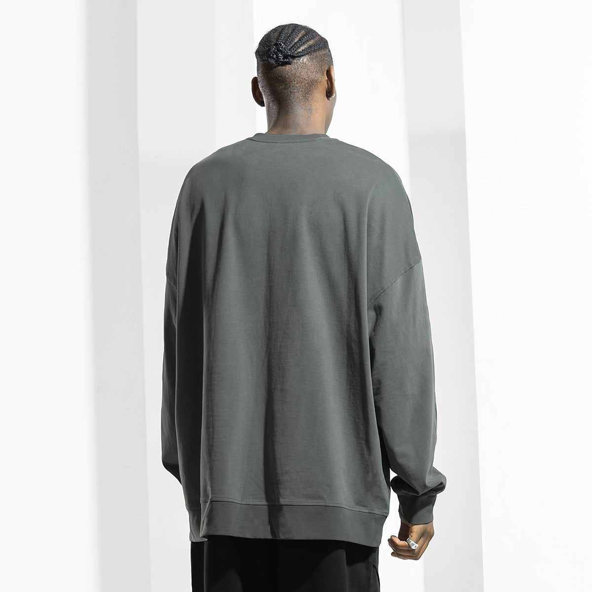 Vintage Essential Logo detail Charcoal Cotton Sweater   0cm