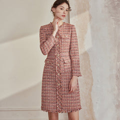 Vintage Tweed Pink Office Dress