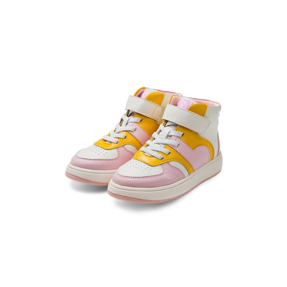 Warhol Plush Lined Anti-slip Kids Pink Mid-top Sneakers - 0cm