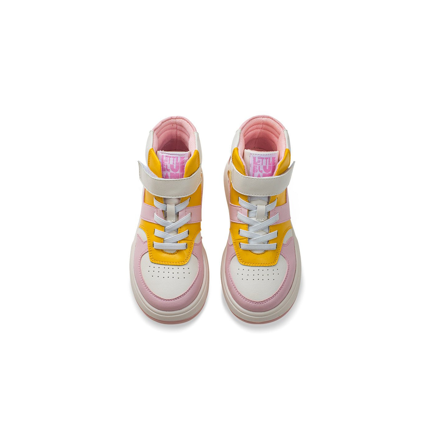 Warhol Plush Lined Anti-slip Kids Pink Mid-top Sneakers - 0cm